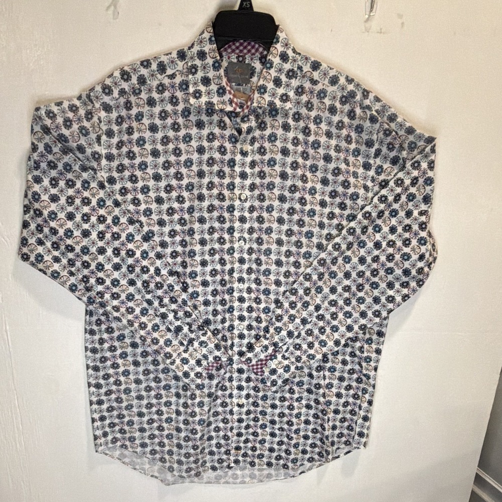 Thomas Dean Men's XLT Long Sleeve Button Up Shirt 100% Cotton